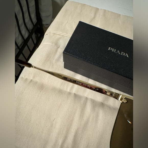 Prada Mirrored Cat Eye Sunglasses Gold - Picture 9 of 11